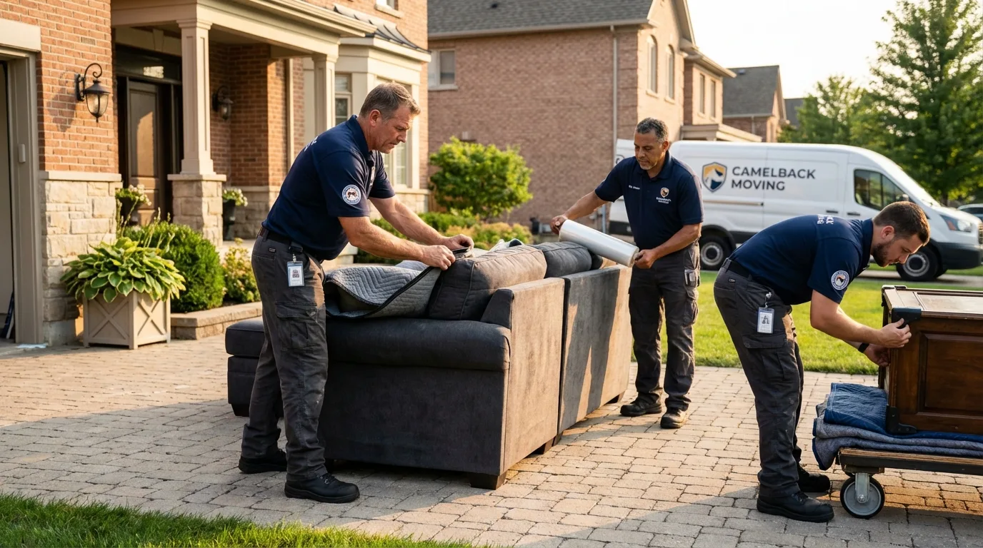 Large estate moving crew wrapping furniture in Somerset, KY